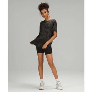 Lululemon All Yours Tee Cloudy Wash Black Sz 6